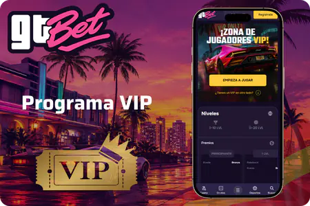 GTBet Casino programa VIP 50 niveles Bronze Wheel cashback