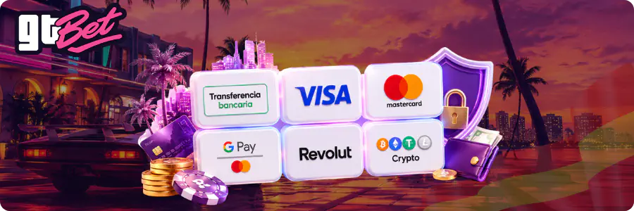 GT Bet Casino métodos pago Visa crypto Bitcoin España depósito retiro